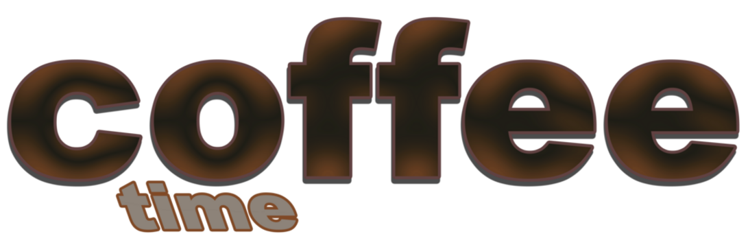 Coffee time concept text, creative design word element, isolated on white background - Powered by Adobe