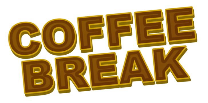Coffee break concept text, creative design word element, isolated on white background - Powered by Adobe