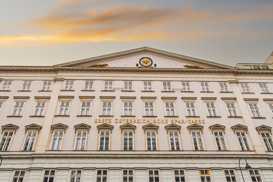 Rosewood Vienna luxury 5-star hotel facade in Austria day low-rise facade view.