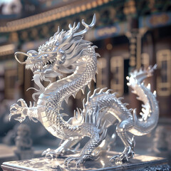 chinese dragon statue in temple