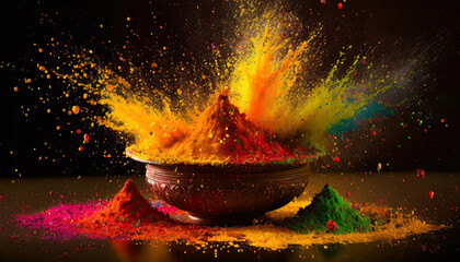 Happy Holi Festival Color Splash - obrazy, fototapety, plakaty