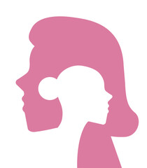 Female profile silhouette. International women's day - 753210698