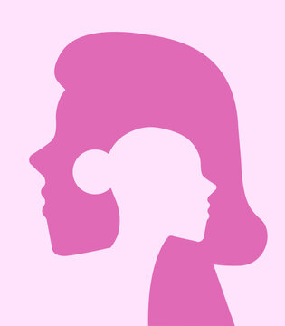 Female profile silhouette. International women's day