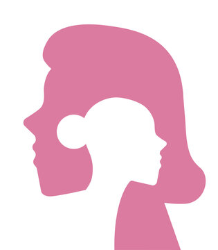 Female profile silhouette. International women's day