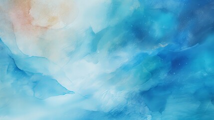 Textured paper with watercolors creates an abstract design on a blue background, offering a unique and artistic backdrop.