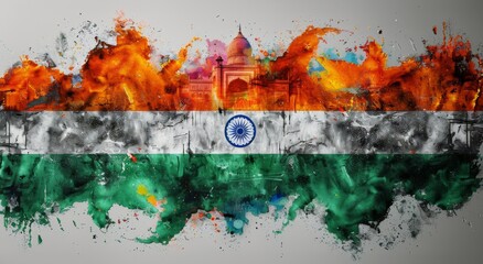 Painting of the Flag of India