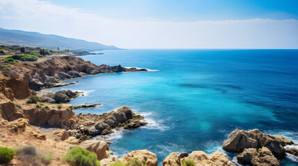Fototapeta na wymiar Serene Cape Greco: An Untouched Mediterranean Paradise - The Tranquil Beauty of Cyprus Landscape