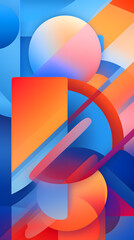 A vibrant abstract composition with bold geometric shapes and a gradient color palette, mobile device wallpaper Generative AI