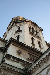 upper part of the Alexander Nevsky Cathedral in Sofia Bulgaria