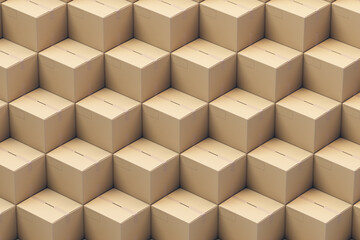 Infinite Pattern of Cardboard Boxes in Uniform Warehouse Arrangement