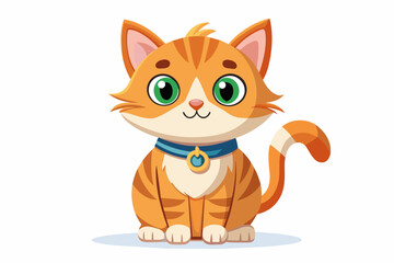 a cute mascot cat vector art flat design
 on white background.