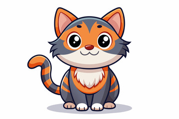 a cute mascot cat vector art flat design
 on white background.