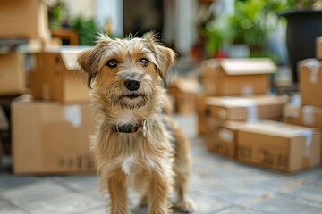 Brown Dog Sitting on Wooden Floor