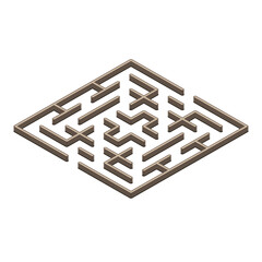 Simple isometric labyrinth or maze. Vector EPS 10.