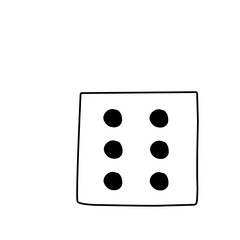 Hand Drawn Dice Number Odds 