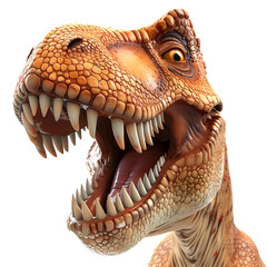3D Cartoon Style T-Rex Logo Illustration No Background - obrazy, fototapety, plakaty