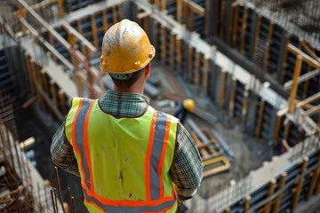 Foto op Aluminium Construction site overview Engineer watching over ongoing work © Bijac