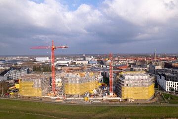 Construction site Pracht part of urban development and housing Noorderhaven neighbourhood at edge...