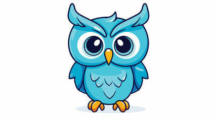 Simple black and white line drawing cartoon owl free