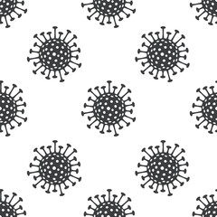 Virus background. Seamless pattern with virus sign. Vector EPS 10.