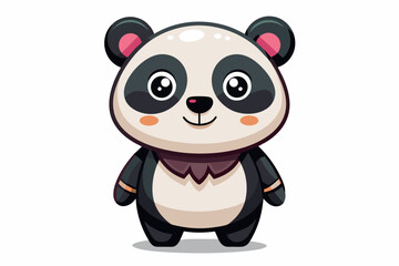 a cute mascot panda vector art flat design  on white background. © Rashed Rana