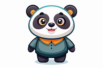 a cute mascot panda vector art flat design  on white background. © Rashed Rana
