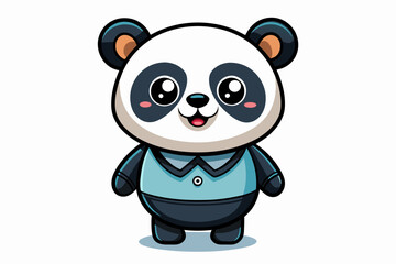 a cute mascot panda vector art flat design  on white background. © Rashed Rana