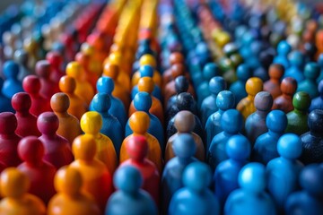 A vibrant display of multicolored game pieces creating a visual gradient effect