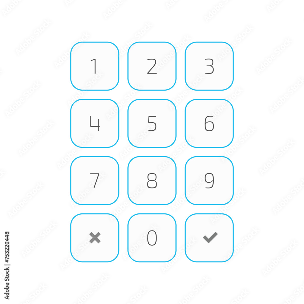 Poster keypad entry. digital keypad, keyboard, dialer access. buttons with numbers. vector eps 10.