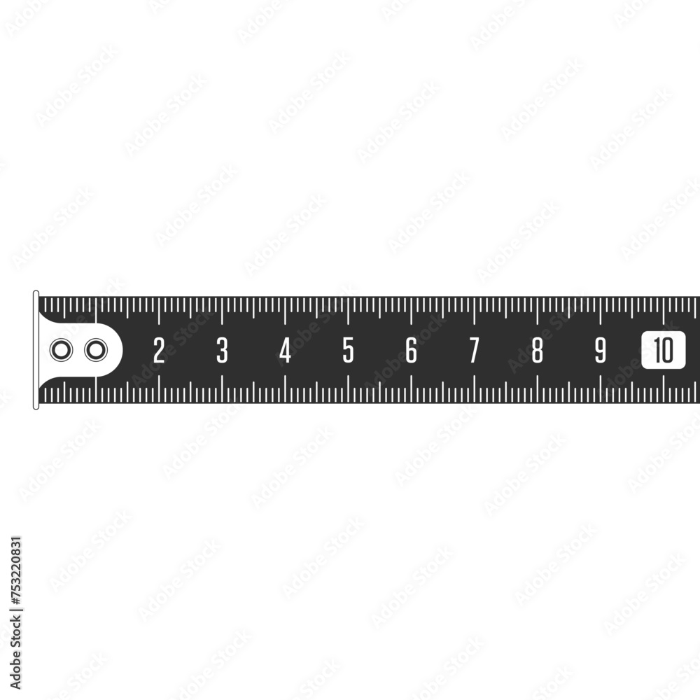 Aufkleber measuring tape meter scale. measuring tool, ruler or meter. simple style.