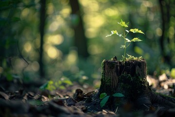 Small Tree Stump in Forest