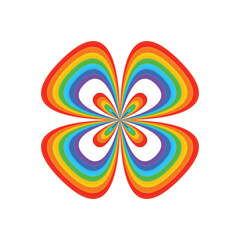 Obraz premium Simple decorative element. Elegant abstract flower in rainbow colors.