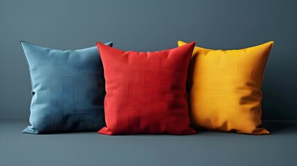 Soft colorful pillows, isolated on white