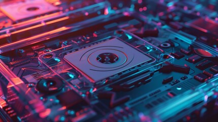 Close Up of a Computer Motherboard. Generative AI