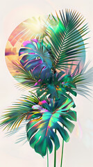 Tropical Leaves Graphic Design Background