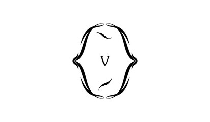 Pear Isolated on White Alphabetical Logo