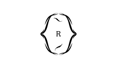 Pear Isolated on White Alphabetical Logo