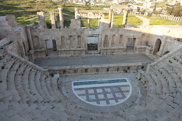 Jordan ancient theater in Amman on a sunny winter day.
