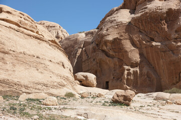Jordan ancient Petra on a sunny winter day