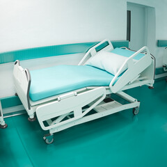 Advanced Hospital Room with Fully Equipped Adjustable Medical Bed