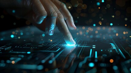 Person Typing on Keyboard. Generative AI