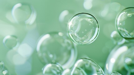 Group of Bubbles Floating in the Air. Generative AI