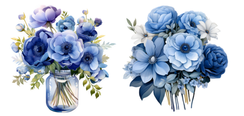 Wedding  Flower Set Watercolor Illustration PNG, Transparent Background, Clipart