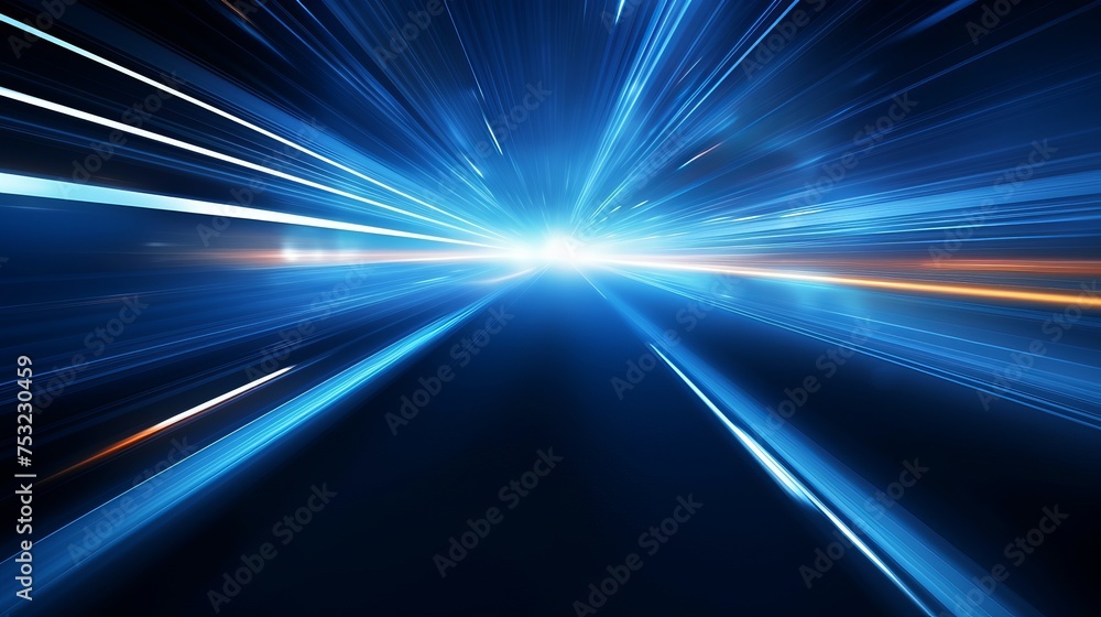 Poster background featuring speed light motion lines with flashing rays of light against a dark blue backdr