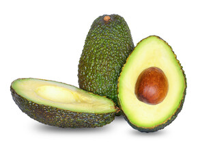 Avocado on transparent background png file. Thre halves of fresh avocado isolated on transparent...