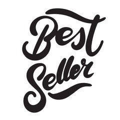 Best Seller text banner. Handwriting Best Seller short phrase. Hand drawn vector art.