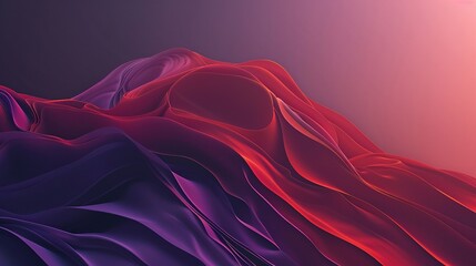 A minimalist art piece with a corner of deep purple to light red waves transitioning to a plain background of color #fffbfc for text space. Created Using: Crisp wave details, color to no-color 