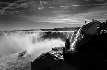 person on the waterfall