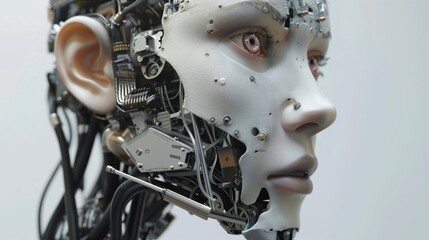 Fototapeta premium Womans Face Comprised of Various Parts. Generative AI