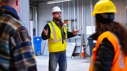 Safety Officer Conducting Workplace Inspection. Generative AI